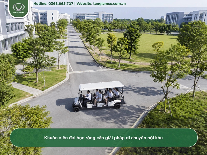 xe điện 14 chỗ VNECAR G1S14 phù hợp campus rộng