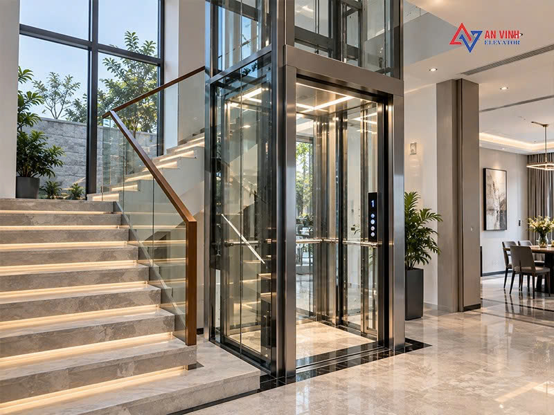Thang máy gia đình vách kính: Xu hướng thiết kế và những điều cần biết
