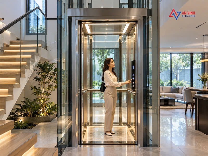 Thang máy gia đình vách kính: Xu hướng thiết kế và những điều cần biết