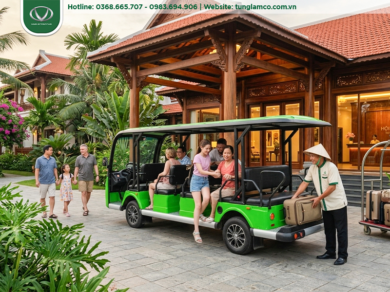 Xe điện du lịch 14 chỗ – Hướng đi hiệu quả cho vận hành nội khu quy mô lớn